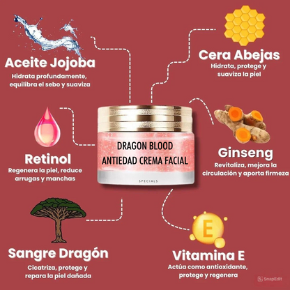 Crema Facial Anti-Edad con extracto de sangre de dragón