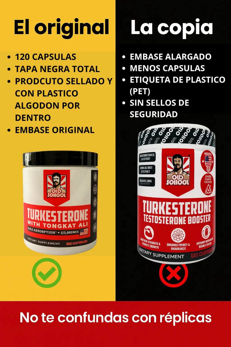TURKESTERONE PRO OLD SCHOOL ORIGINAL - Potencia tu fuerza y Masculinidad.