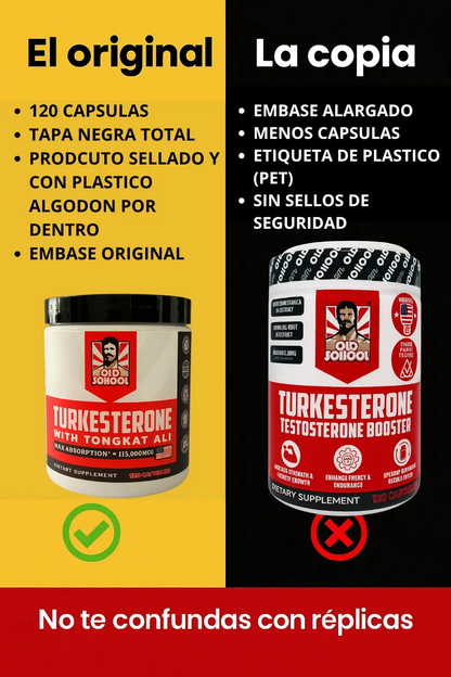TURKESTERONE PRO OLD SCHOOL ORIGINAL - Potencia tu fuerza y Masculinidad.